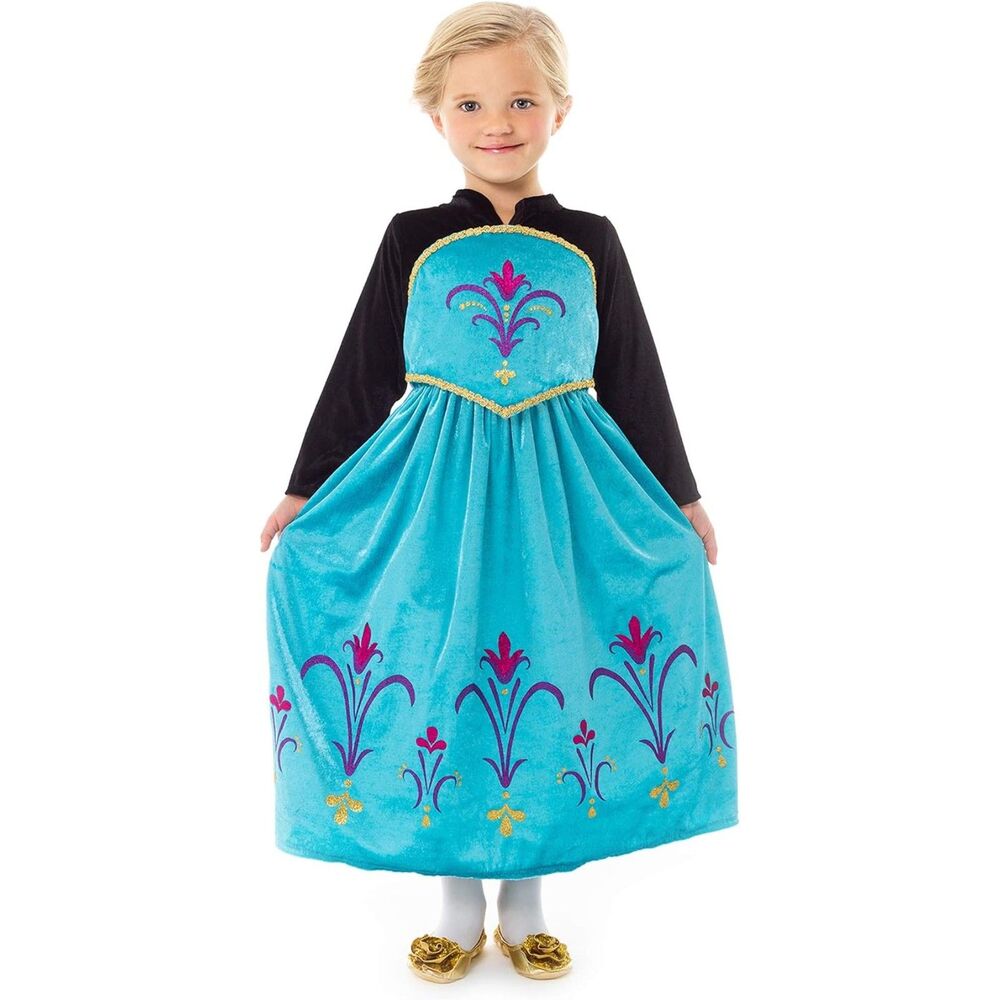 Little Adventures Frozen Elsa Dress Costume Halloween Girls 3-5 Gloves Princess